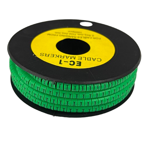 Grippes spool of green cable markers Cable "I" Marker Green 2.6mm to 4.2mm for labeling wires and cables