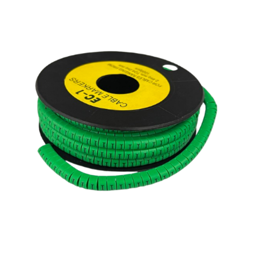 Grippes spool of green cable marker wrap Cable "I" Marker Green 2.6mm to 4.2mm for organizing cables