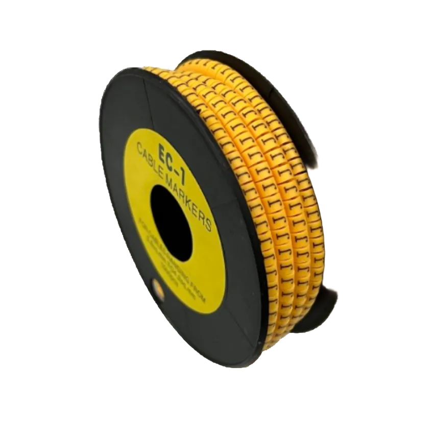 Spool of Cable "J" Marker 2.6mm to 4.2mm Yellow on black reel for cable management and identification
