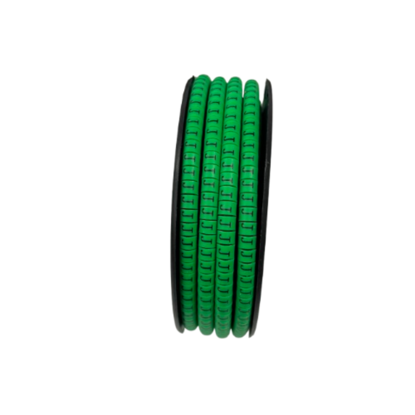 Grippes Cable "J" Marker Green 2.6mm to 4.2mm spool of flexible markers for cable management