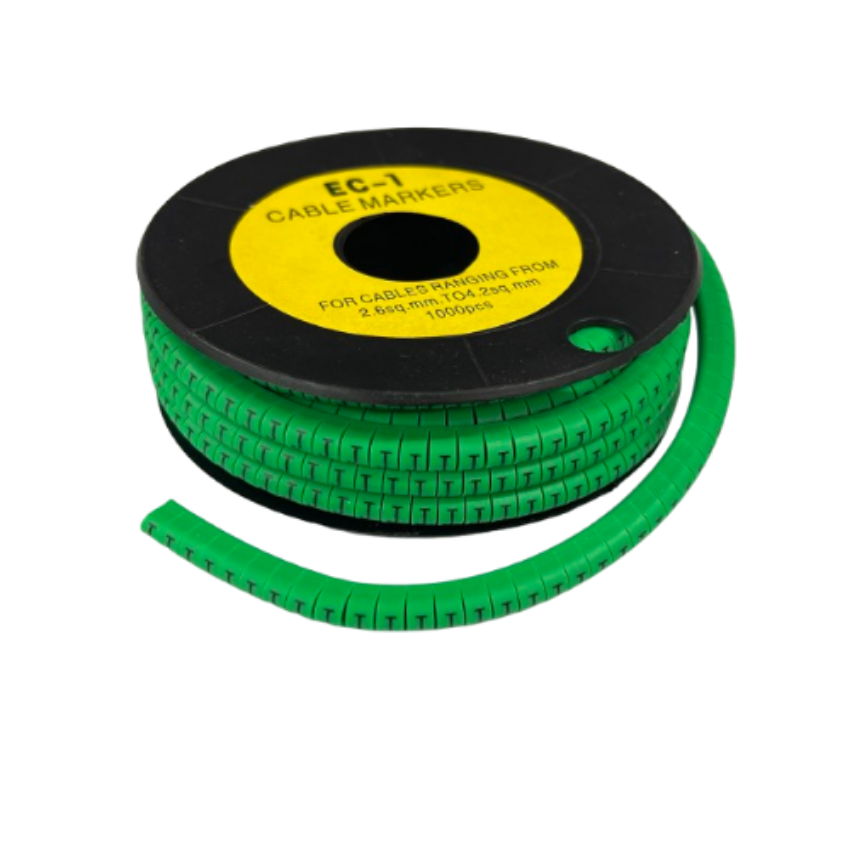 Grippes spool of Cable "J" Marker Green 2.6mm to 4.2mm flexible segmented strip for cable labeling