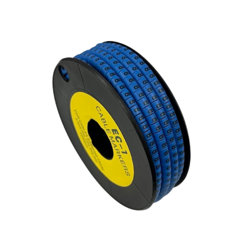 Spool of blue numeric cable labels for wire organization Cable Marker -8 Blue from China