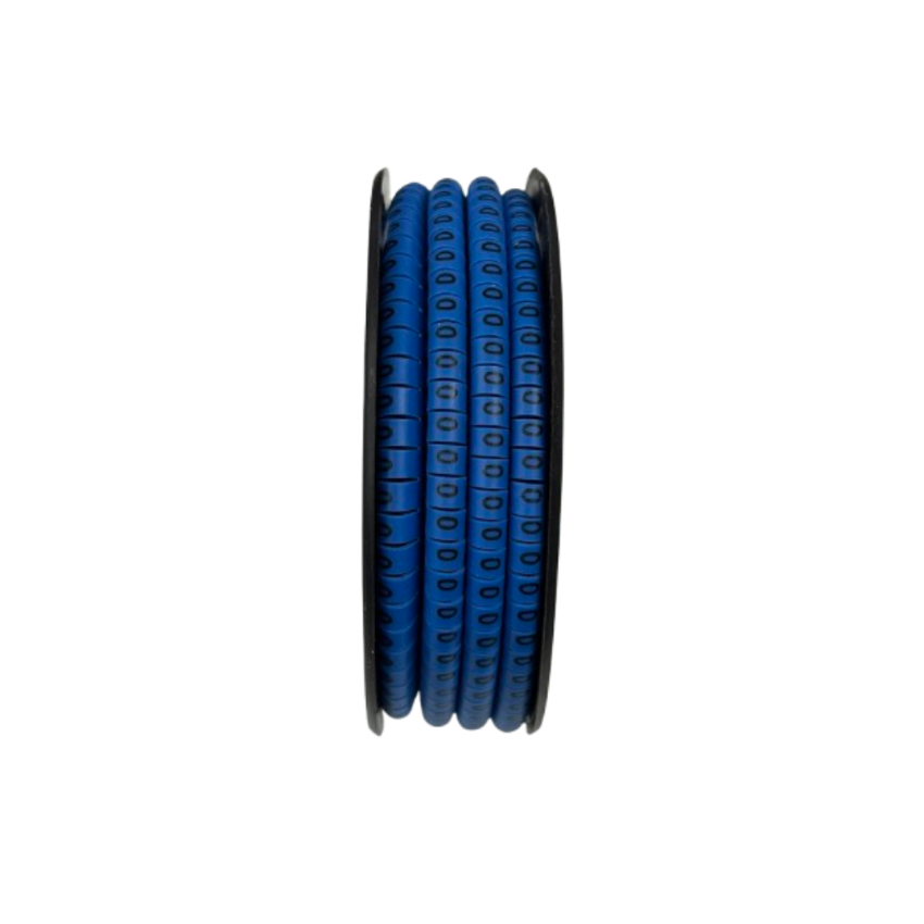 Spool of blue numeric cable markers for wire organization Cable Marker 0 Blue product photo