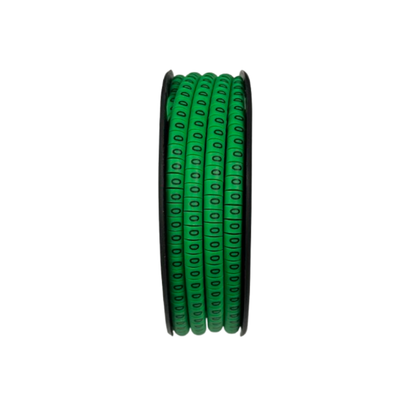 Grippes Cable Marker 0 Green spool of green numeric cable markers for wire identification and organization