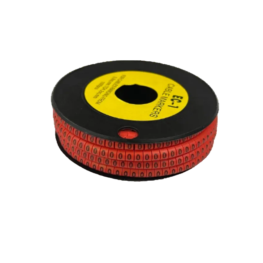 Grippes Cable Marker 0 Red spool for cable management with adhesive red numeric 0 labels on reel