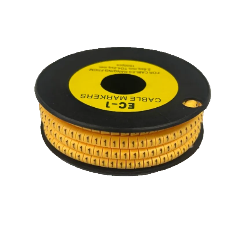 Cable Marker 1 Yellow spool of numbered cable markers for wire identification and tidy cable management