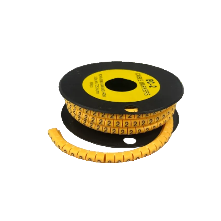 Grippes Cable Marker - 2 Yellow spool of flexible numeric cable markers for wire identification