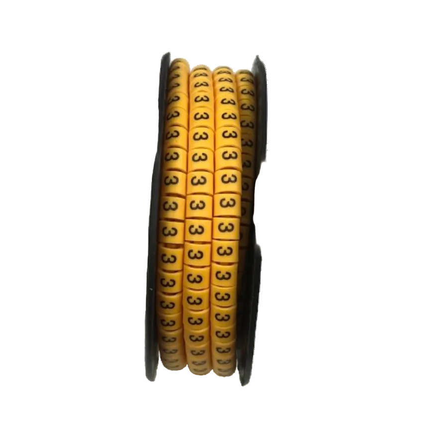 Grippes Cable Marker 3 - Yellow spool of numbered cable tags for easy wire identification and organization