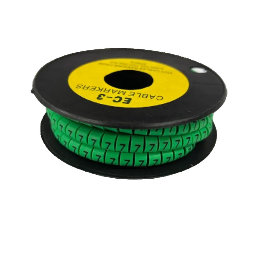 Cable Marker 5 Green spool of numbered flexible plastic cable markers for wire identification