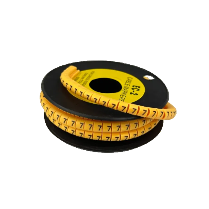 Grippes Cable Marker 7 Yellow spool of yellow numbered snap on cable markers for wire identification