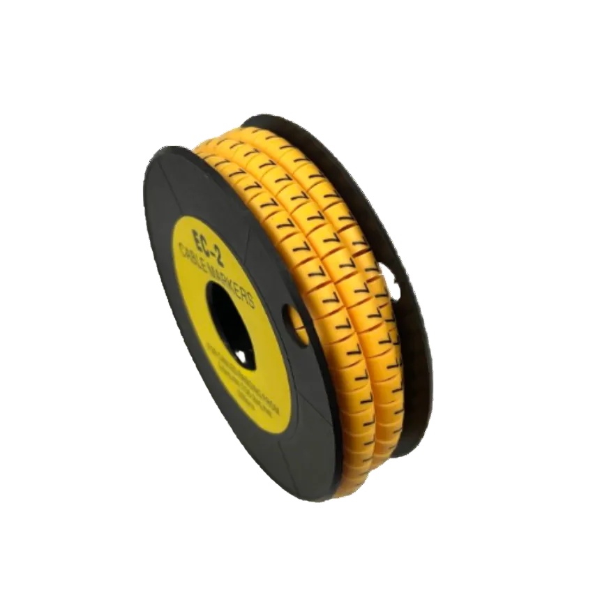 Grippes Cable Marker 7 Yellow spool of flexible yellow markers printed with black 7 for cable management