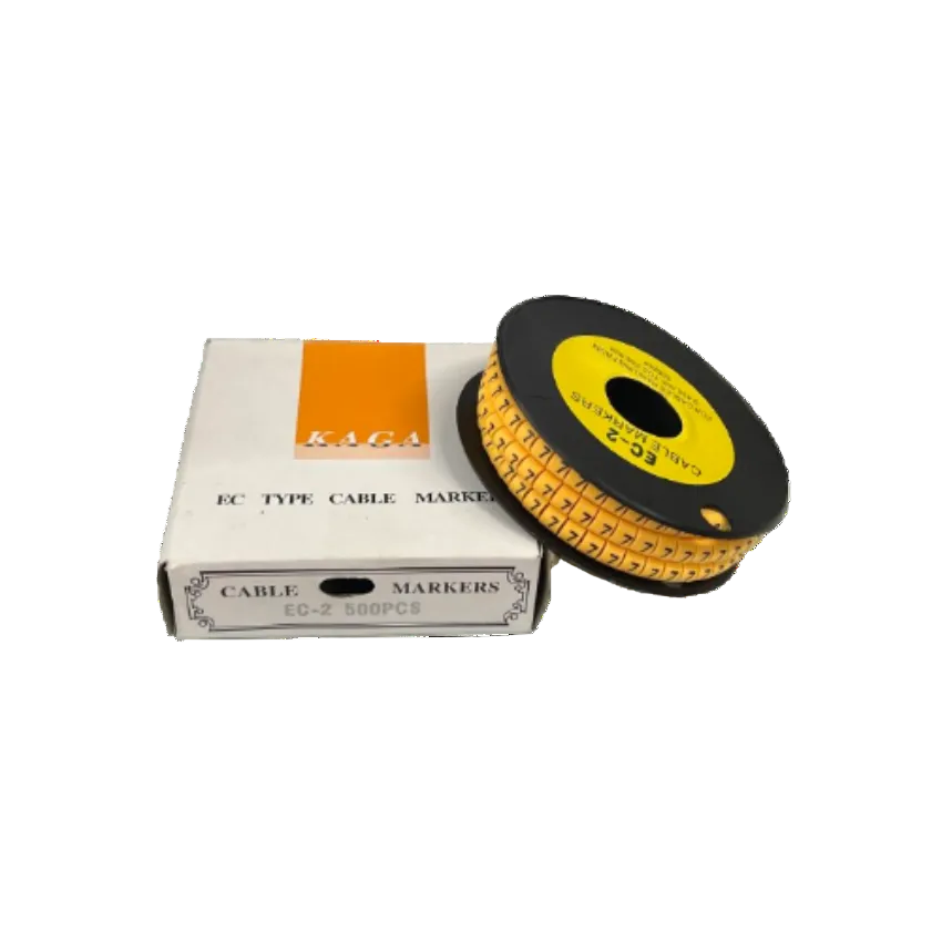 Grippes Cable Marker 7 Yellow spool and box EC type cable markers for wire labeling