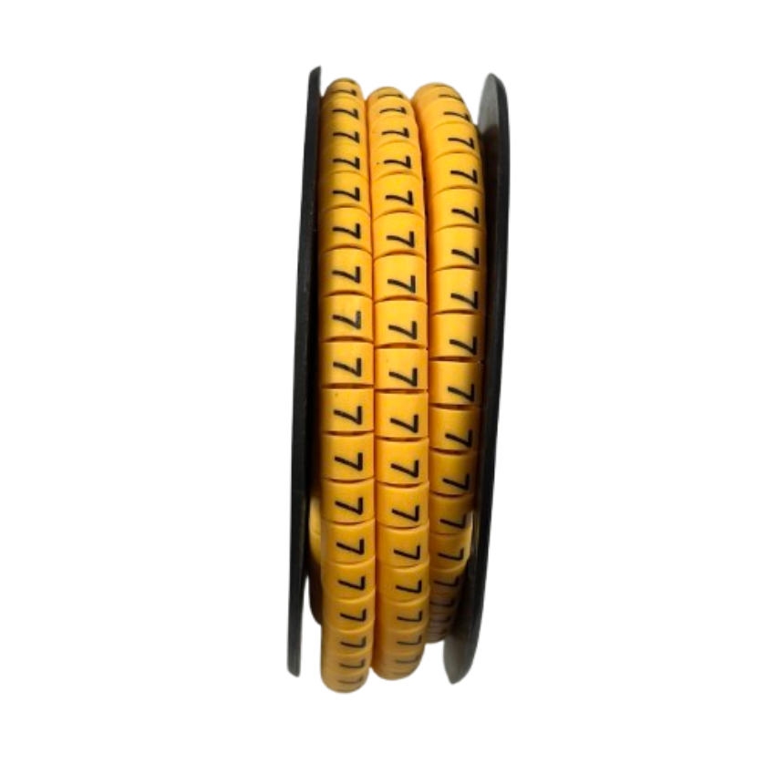 Grippes Cable Marker 7 Yellow spool with multiple adhesive number 7 cable labels for wire identification