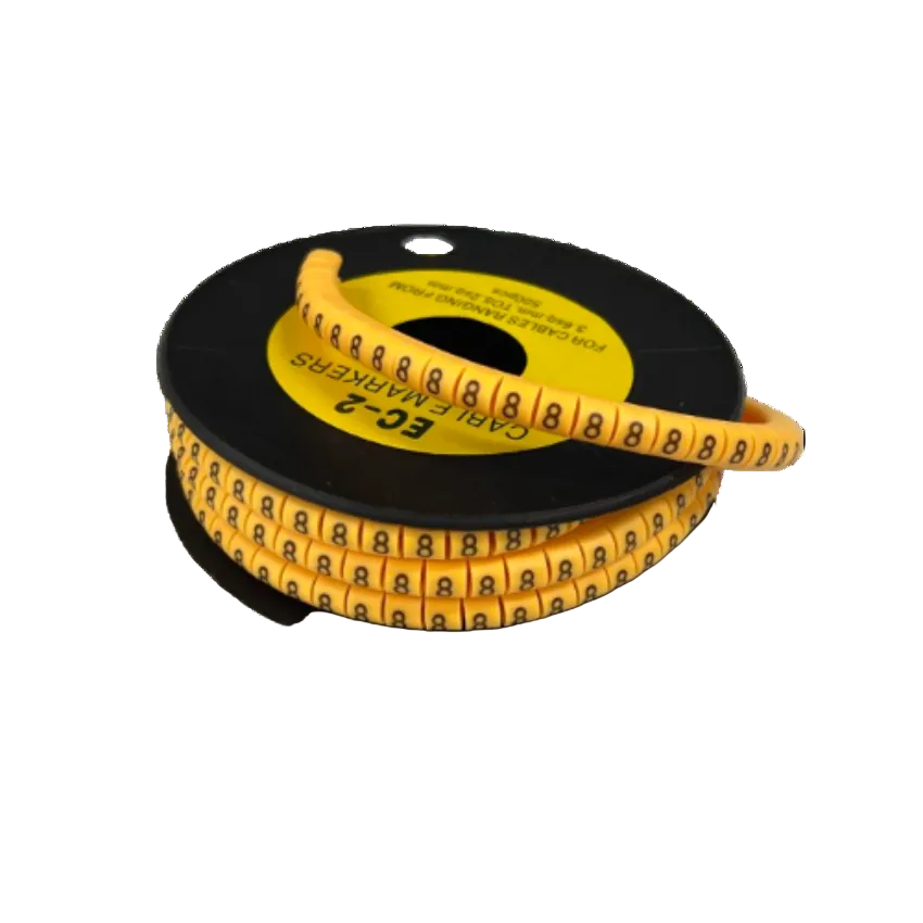 Grippes Cable Marker 8 - Yellow spool of numbered cable management markers for identifying wires and cables