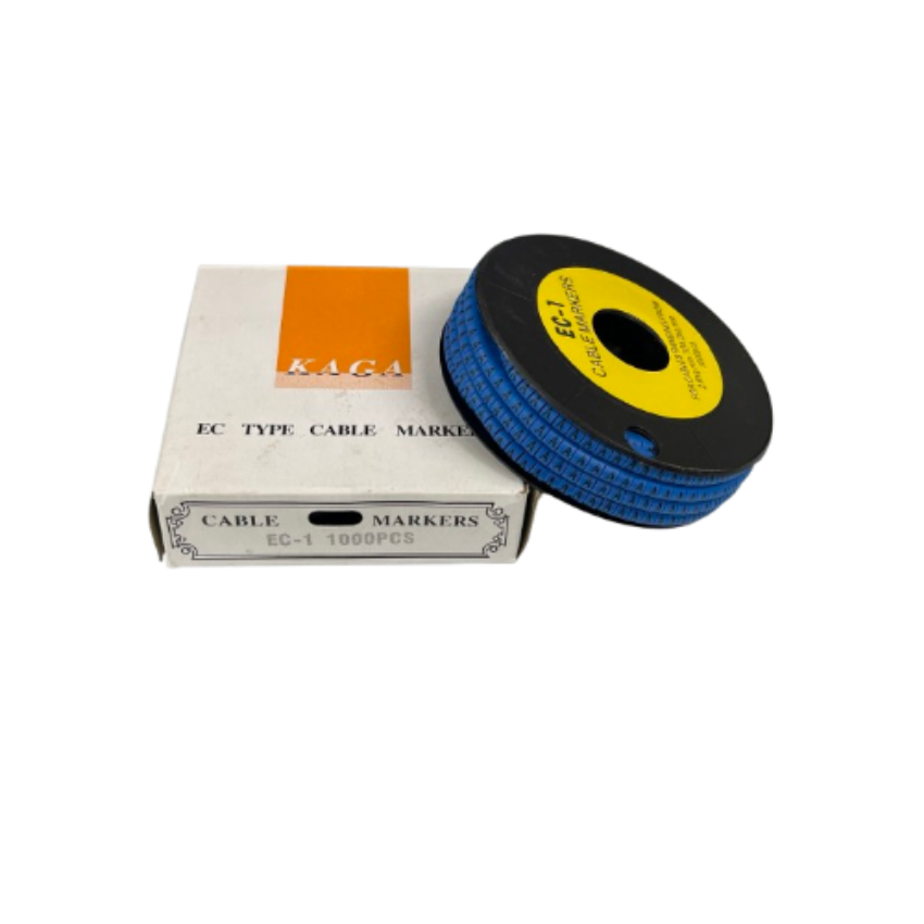 Spool of blue adhesive cable markers with box for wire labeling Cable Marker - A Blue from China
