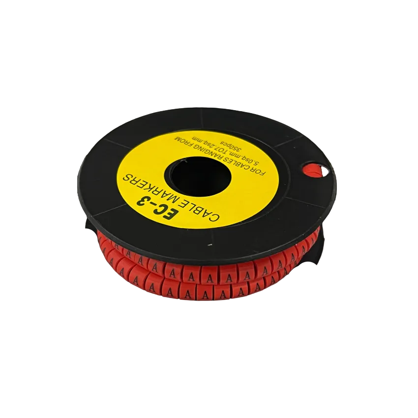 Grippes Cable Marker A - Red on a spool for organizing and identifying cables easily