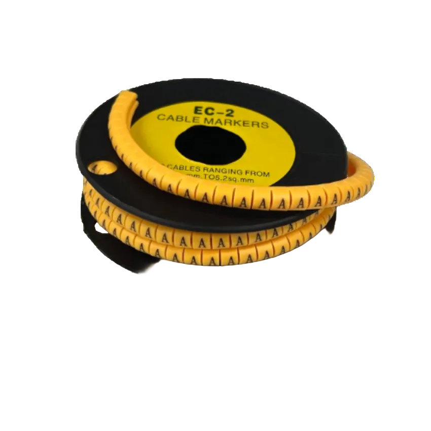 Grippes Cable Marker A - Yellow spool of flexible tubing printed with A letters for cable identification and organization
