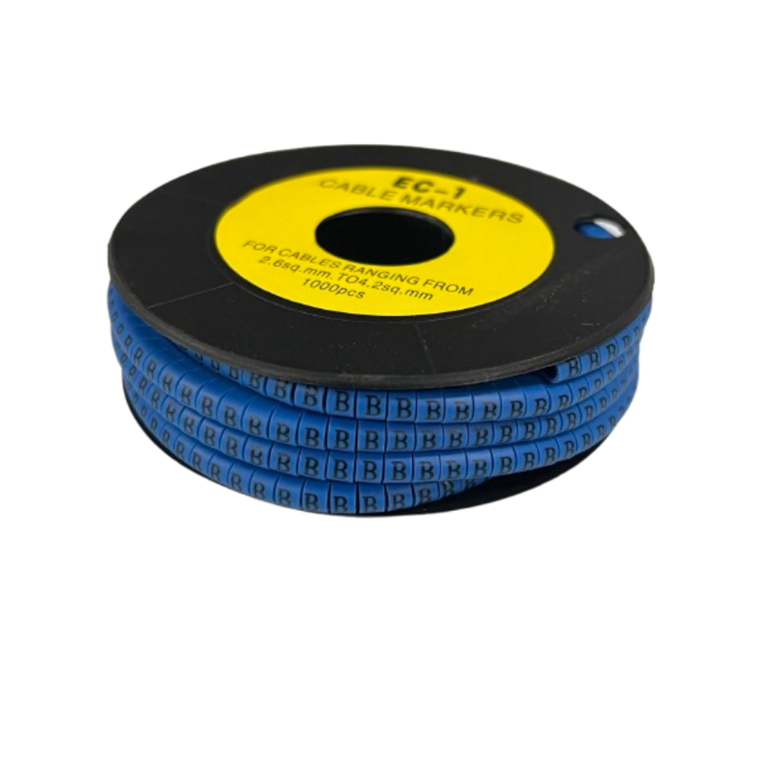Cable Marker - B Blue spool of blue letter B cable markers for wire identification 1000pcs from China