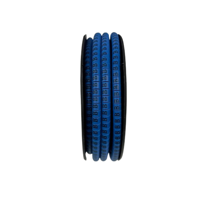 Cable Marker - B Blue spool of blue letter B cable labels for wire identification and tidy cable management