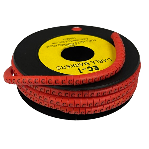 Cable Marker C - 1000pcs on a spool, ideal for organizing and labeling cables efficiently