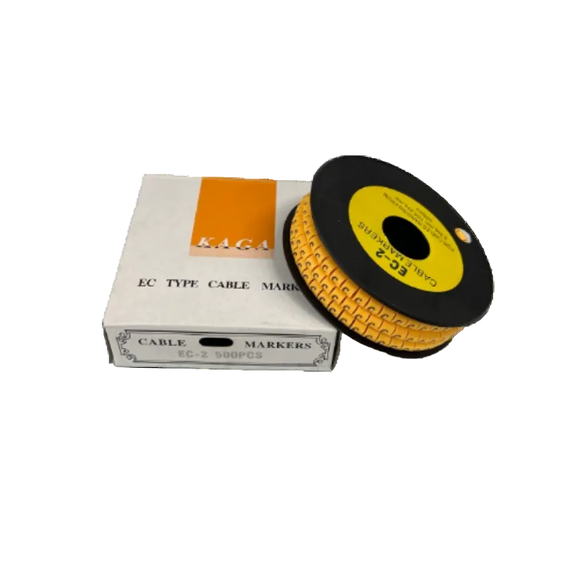Grippes spool of yellow EC type cable markers with box Cable Marker C - Yellow reel for wire labeling