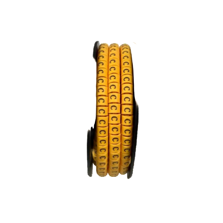 Grippes Cable Marker C - Yellow spool of yellow C letter cable markers for wire identification