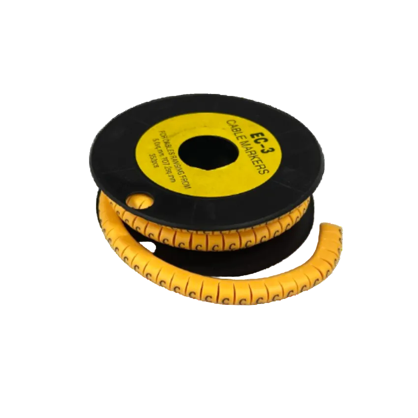 Grippes Cable Marker C - Yellow spool of split cable markers for organizing and labeling electrical wires