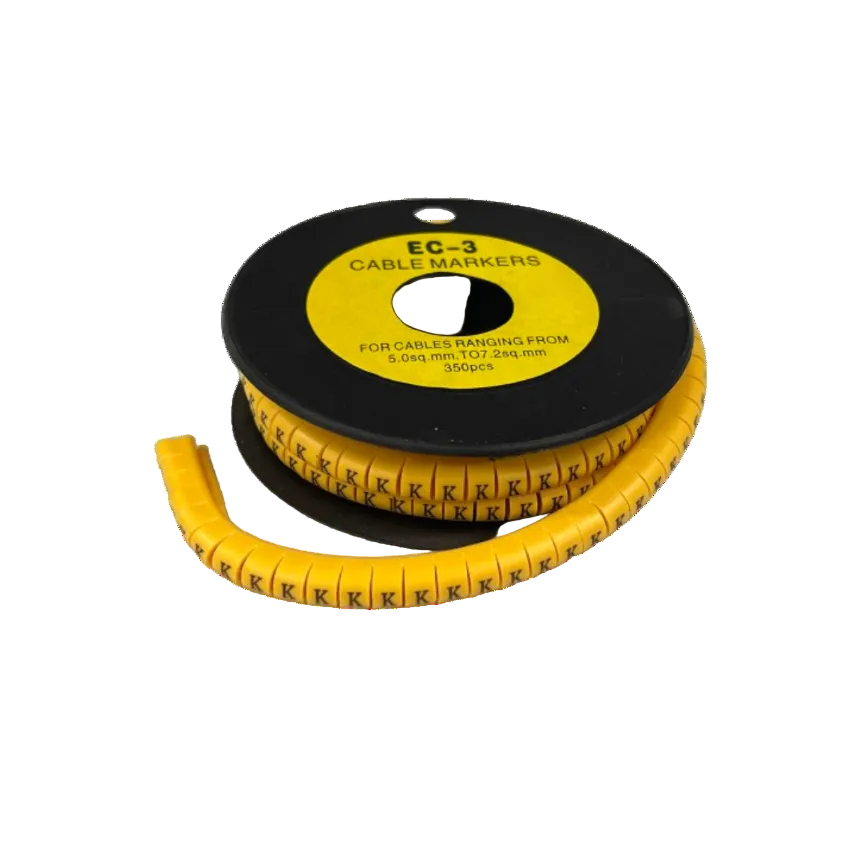 Grippes Cable Management spool of yellow lettered ID tags Cable Marker K - Yellow for wiring organization