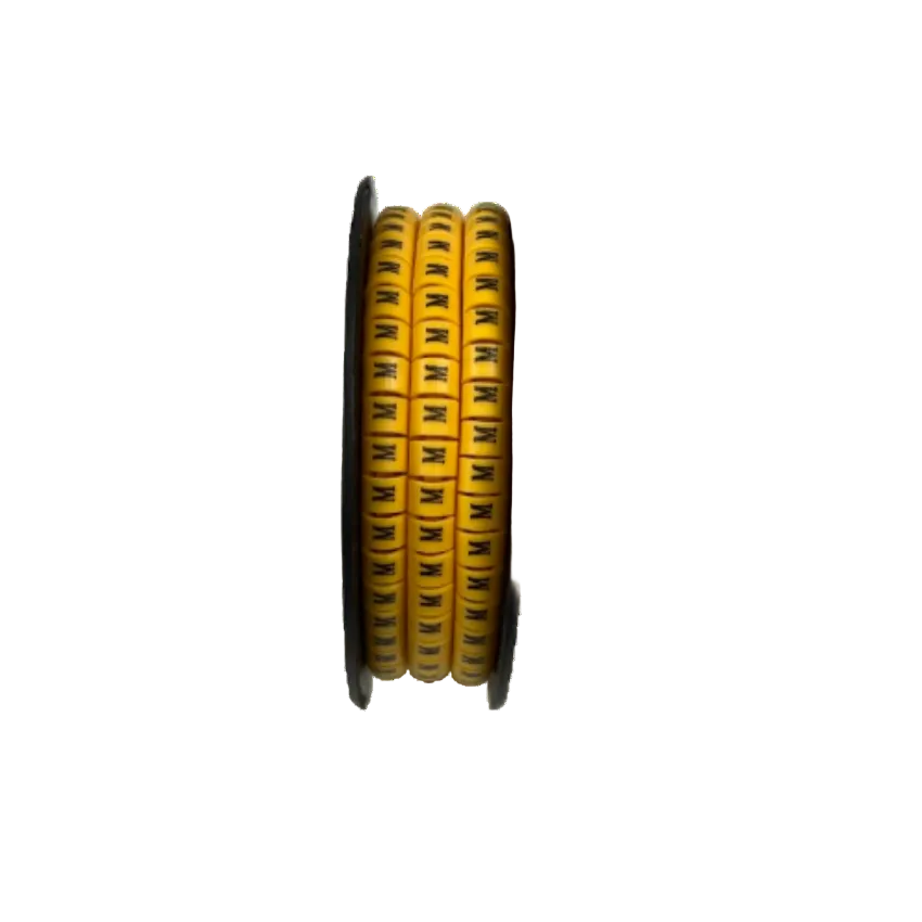 Grippes Cable Marker M - Yellow spool of printed M cable labels for cable management