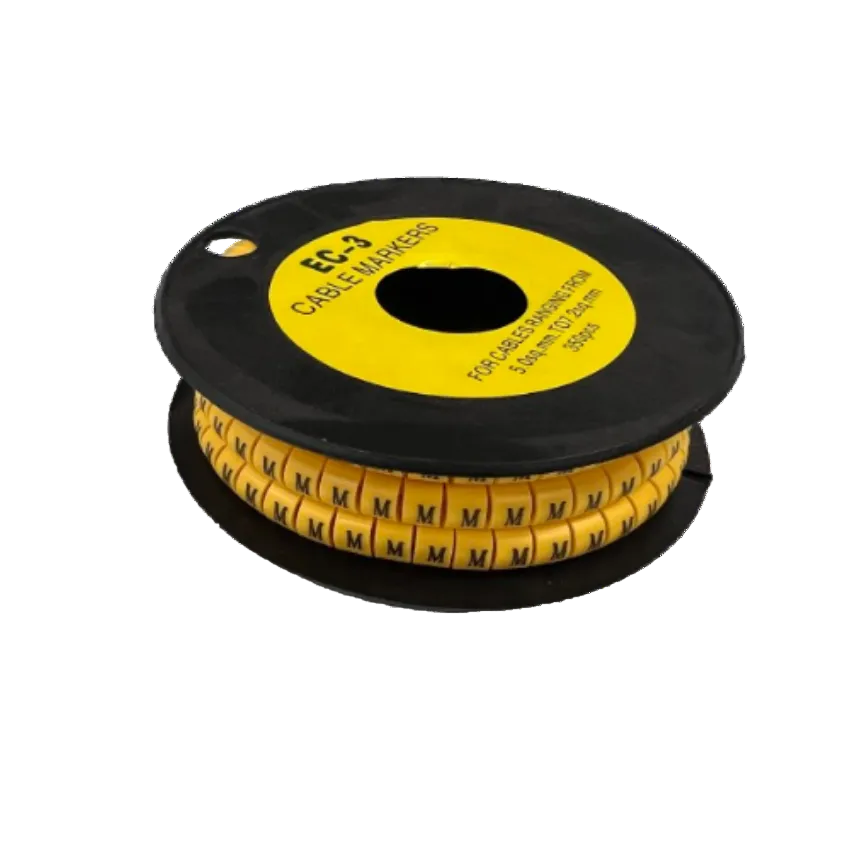Grippes Cable Marker M - Yellow spool with repeated M labels for cable identification and wire organization