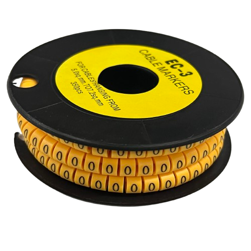 Grippes Cable Marker O - Yellow spool of adhesive ring markers for labeling cables and wires