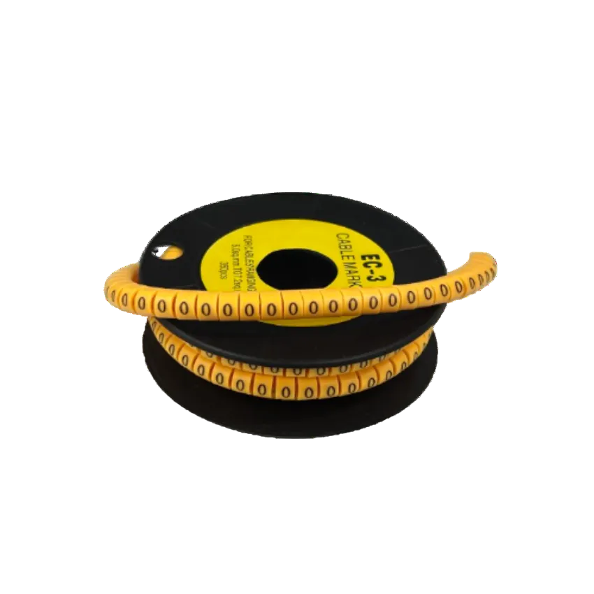 Grippes spool of Cable Marker O - Yellow flexible cable markers with repeated O labels for wire identification