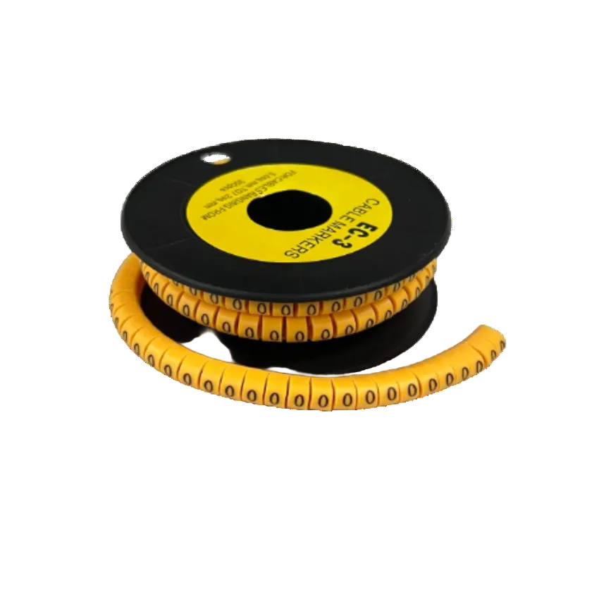 Grippes Cable Marker O - Yellow spooled flexible cable markers with repeated O labels for wire identification