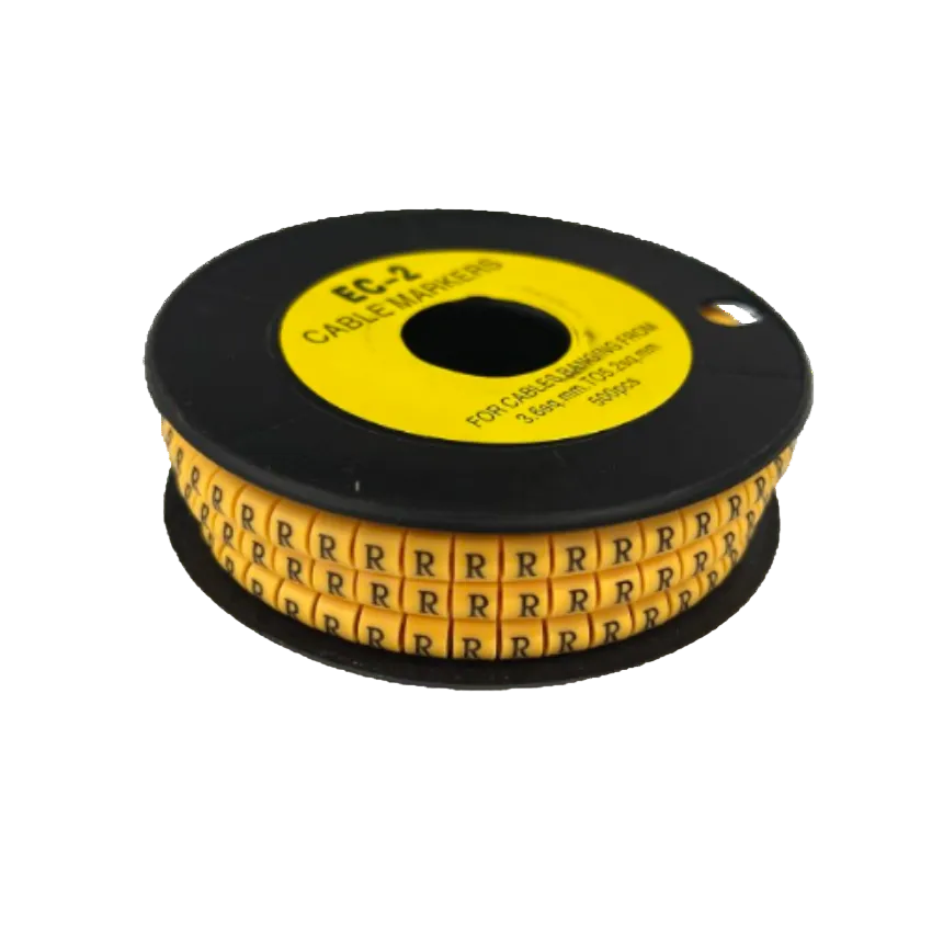 Grippes Cable Marker R - Yellow spool of adhesive cable markers for labeling wires