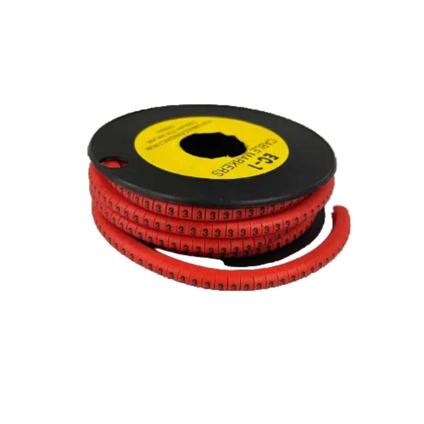 Grippes Cable Marker Red 3 spool of flexible red number 3 sleeve markers for cable identification