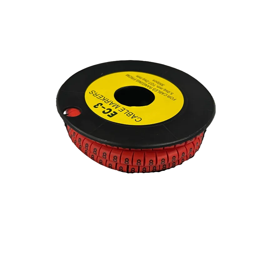 Grippes Cable Marker Red - 8 on a spool for organized cable management and easy identification