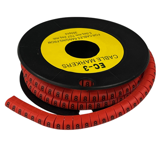 Grippes Cable Marker Red - 8 on a spool for organizing and marking cables easily