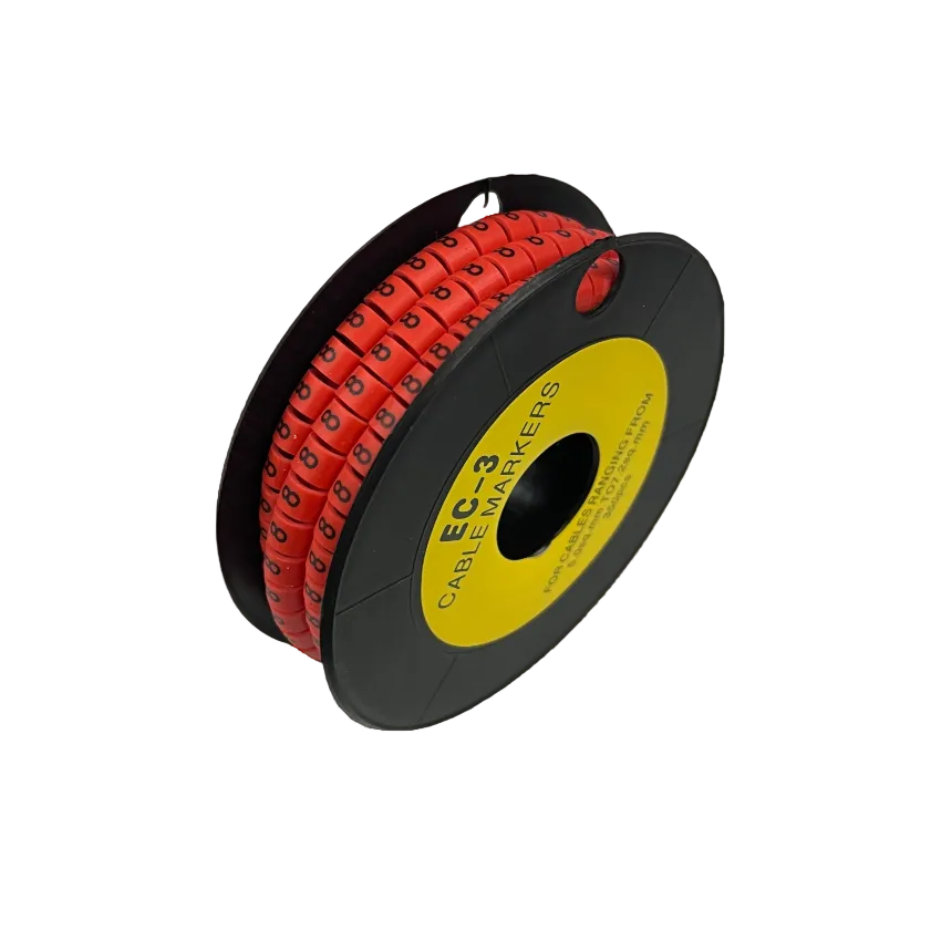 Grippes Cable Marker Red - 8 on a spool for organized cable management solutions