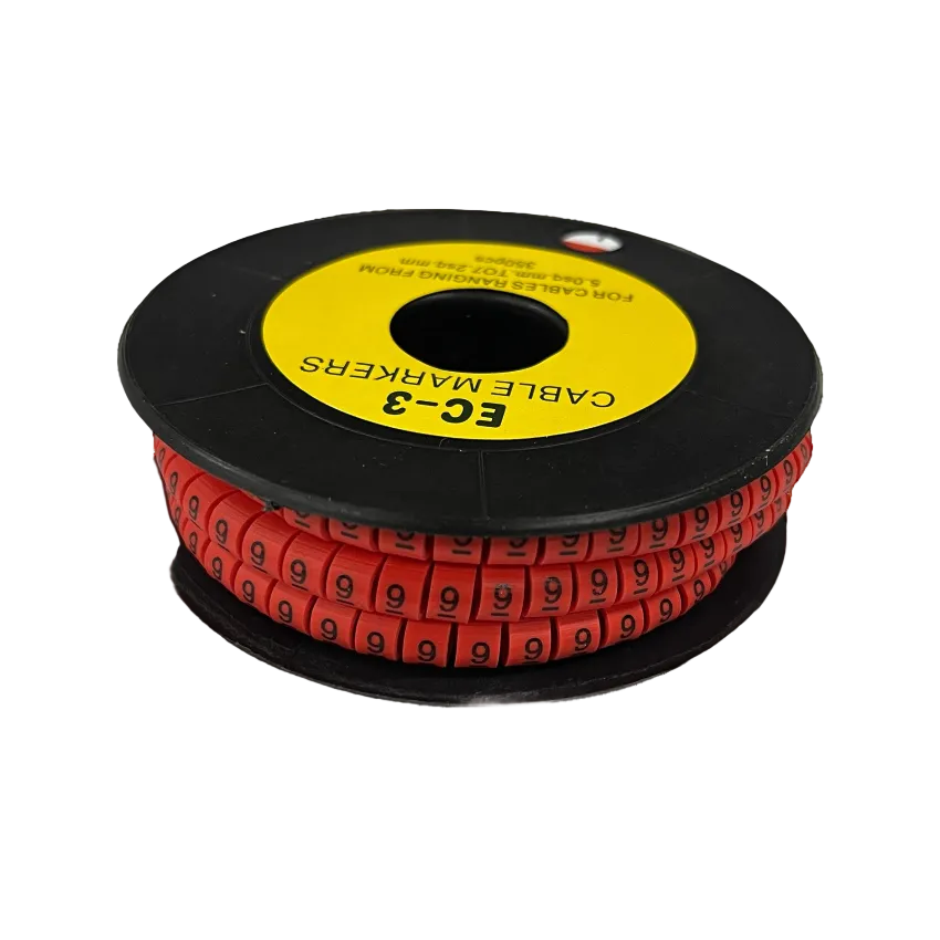 Grippes Cable Marker Red - 9 on a spool for easy cable organization and identification