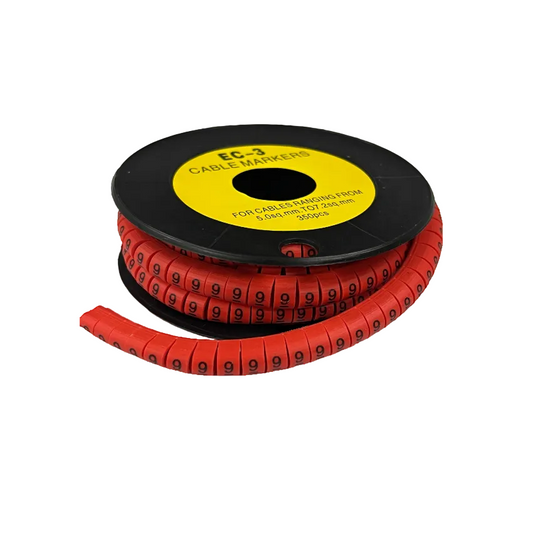 Grippes Cable Marker Red - 9 on a spool for organizing and labeling cables easily