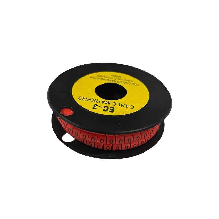 Grippes Cable Marker Red - 0 on a spool for organized cable management solutions