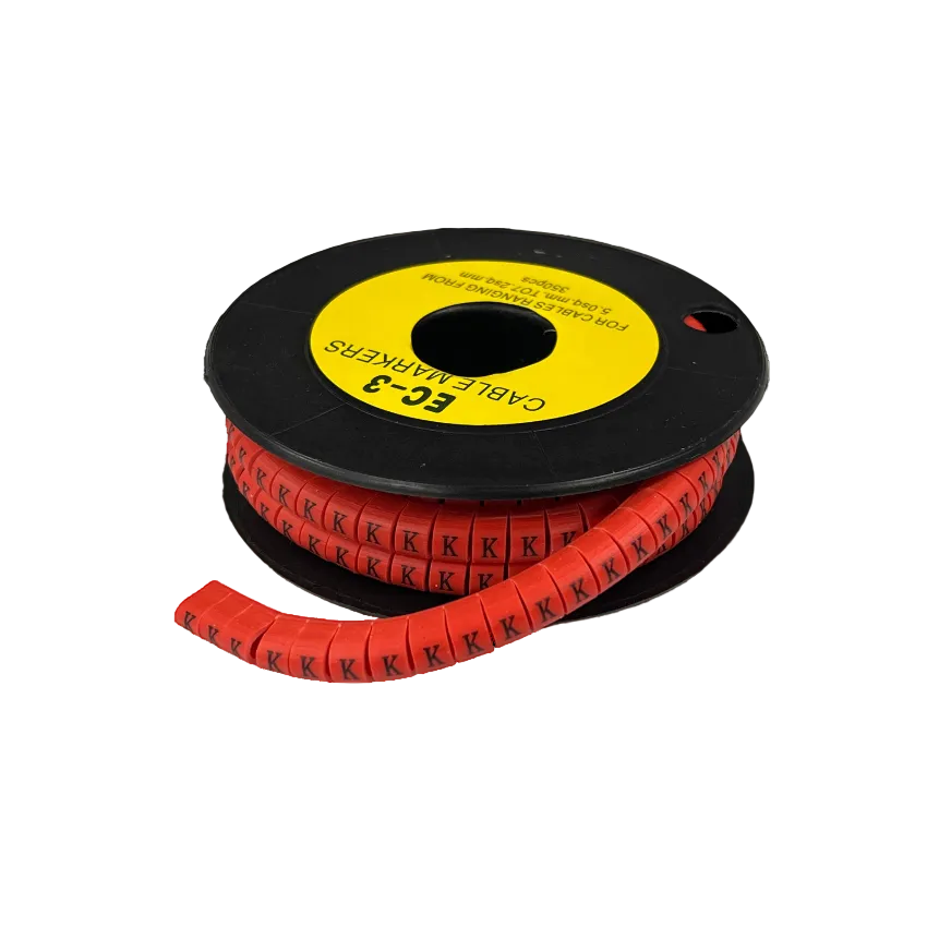 Grippes Cable Marker Red - K on a roll, ideal for organizing and identifying cables easily