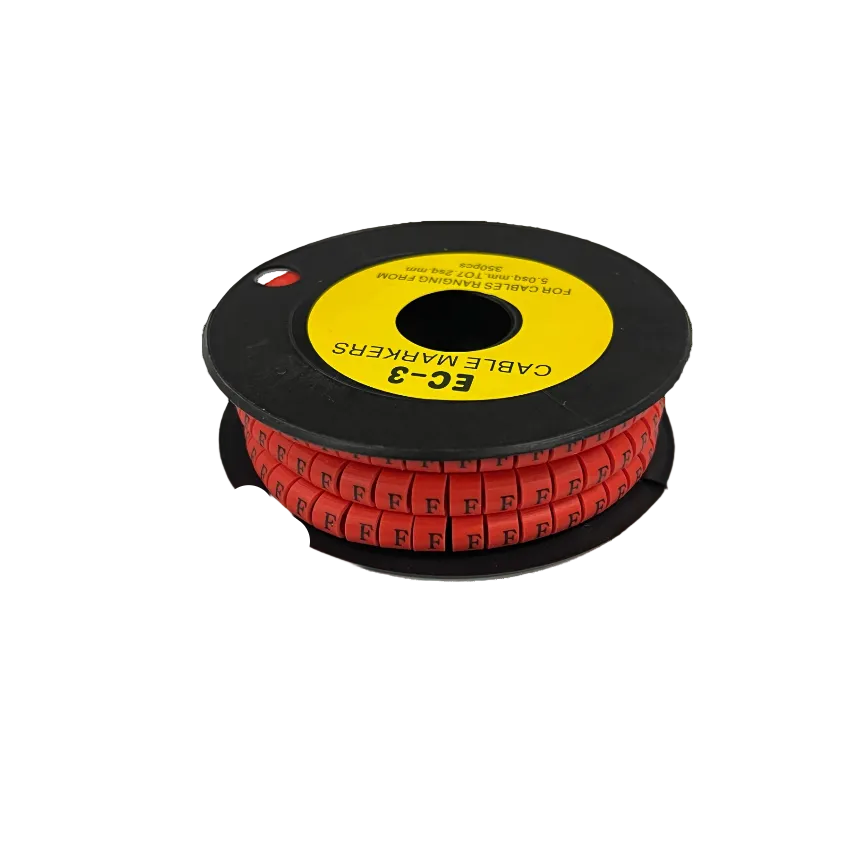 Grippes Cable Marker Red - F on a reel for organized cable management and identification