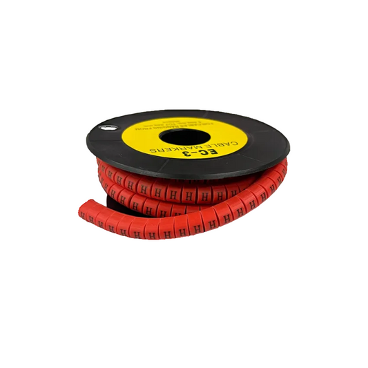 Grippes Cable Marker Red - H Roll for Organizing and Identifying Cables Easily
