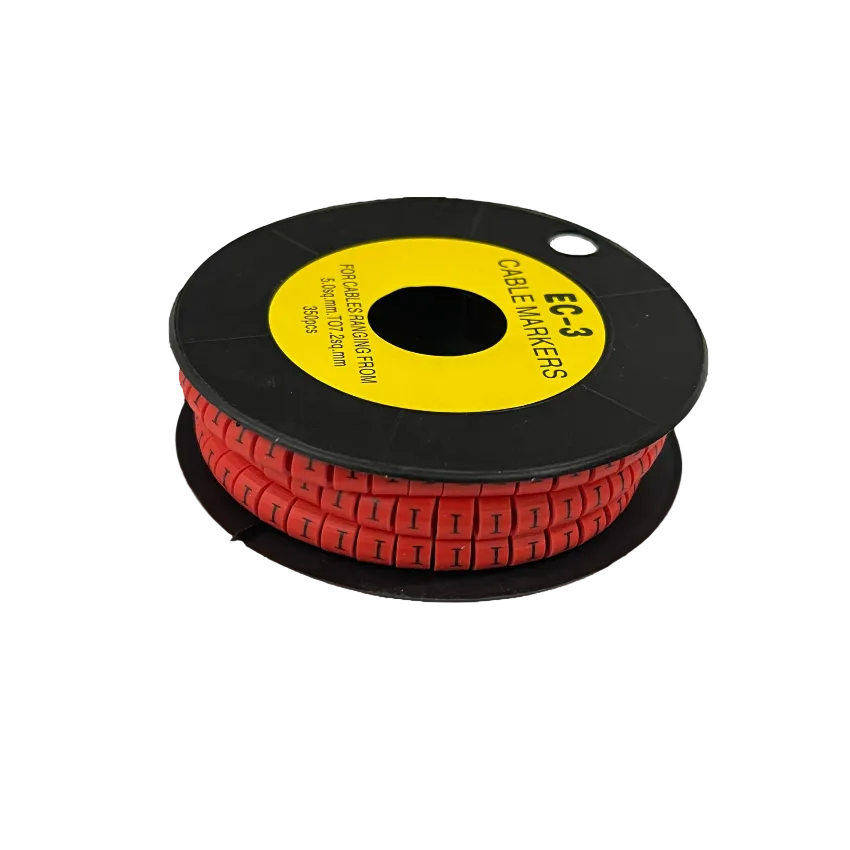 Grippes Cable Marker Red - I for organizing cables ranging from 5mm to 7.5mm, 500 pieces on a spool