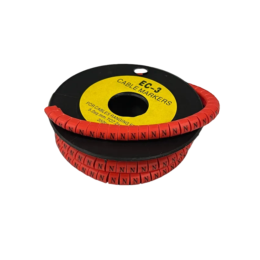 Grippes Cable Marker Red - N on a spool for easy cable management and organization