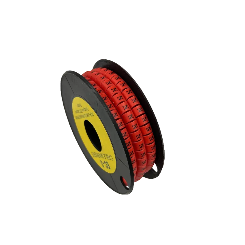 Grippes Cable Marker Red - N on a spool for organized cable management