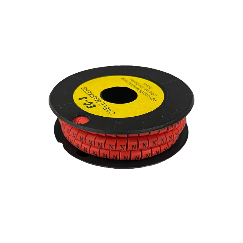 Grippes Cable Marker Red - N on a spool for organized cable management and easy identification