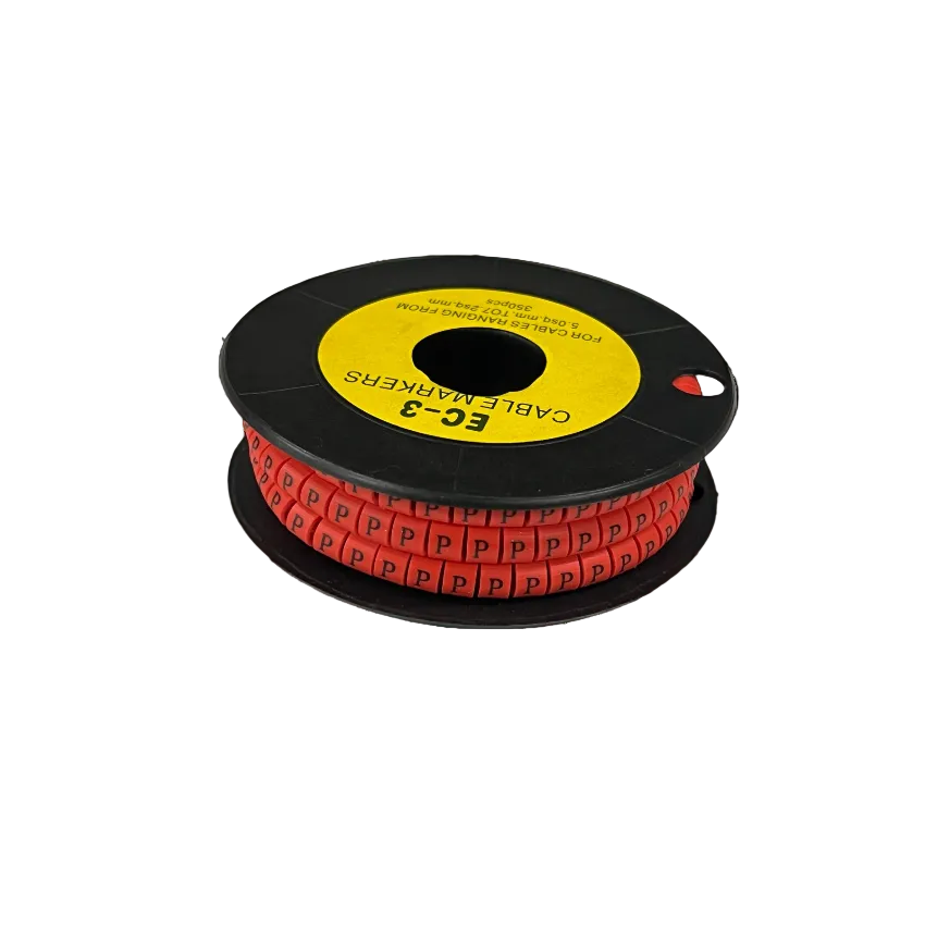 Grippes Cable Marker Red - P on a spool for organized cable management and identification