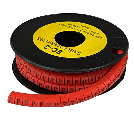 Grippes Cable Marker Red - P on a spool for effective cable organization and identification